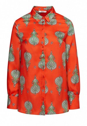 Блузка с богемным принтом, цвет коралловый