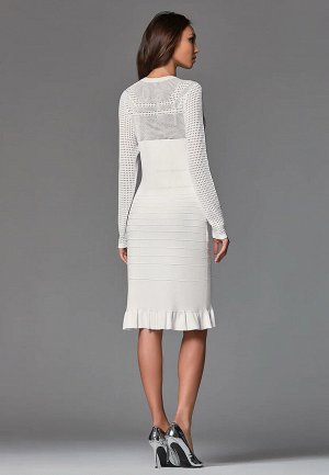 Платье вязаное, цвет белый