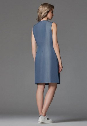 Платье с декоративной цепочкой, цвет голубой