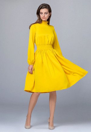 Платье из сатина, цвет желтый