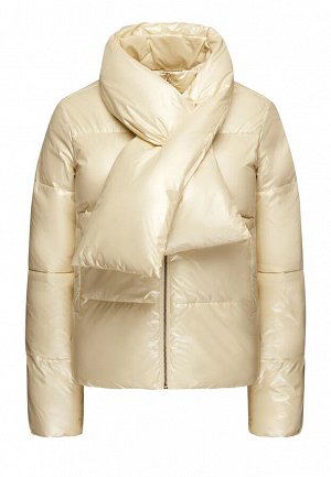 Куртка Утеплённая стёганая с шарфом, цвет бежевый