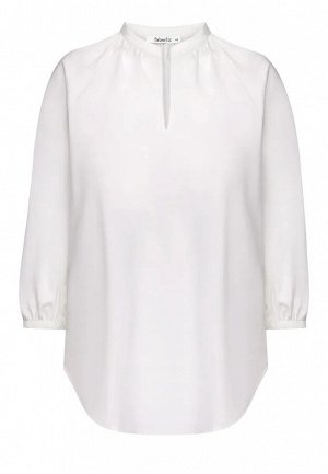 Блузка с укороченным рукавом, цвет белый