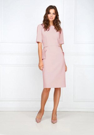 Платье со съемной баской, цвет пыльно-розовый