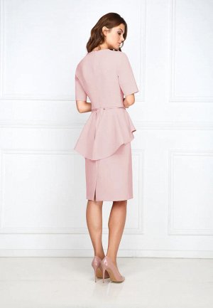 Платье со съемной баской, цвет пыльно-розовый