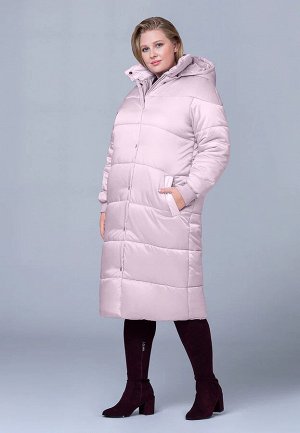 Утеплённое стёганое пальто, цвет сиреневый