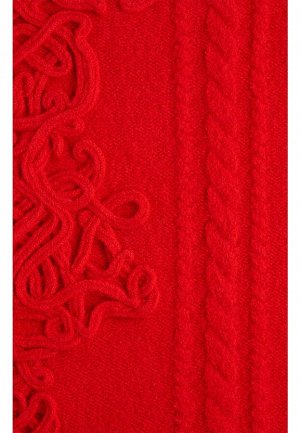 Платье вязаное с сутажной вышивкой, цвет красный