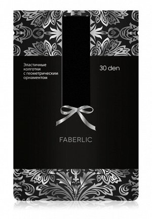 Колготки с геометрическим орнаментом SF301, 30 den, цвет черный