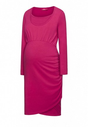 Платье для беременных трикотажное с длинным рукавом, цвет малиновый