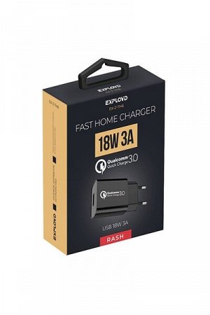 Exployd, 1ХUSB 3A, QC3.0, 18W, чёрный