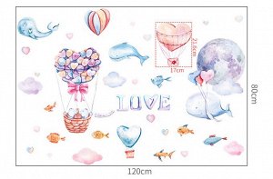 Наклейка многоразовая интерьерная "Love" 80*120 см (2384)