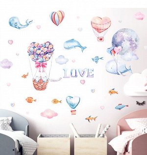 Наклейка многоразовая интерьерная "Love" 80*120 см (2384)