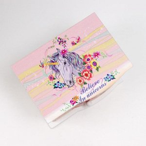 Шкатулка для украшений 1 ящик музыкальная «Комод. Единорог в цветах», дерево, 11?14.7?10.6 см