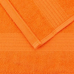 Полотенце махровое 50х90см, гладкокрашенное, 325г/м2, оранжевый (Россия)