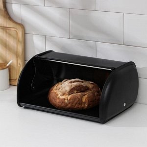 Хлебница металлическая «Хлеб», 33x23x15 см, цвет чёрный