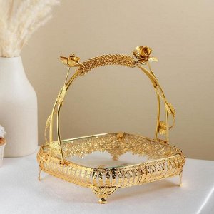 Фруктовница металлическая «Мирьем», 20x19,5x17 см, цвет золотистый