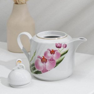 Сервиз чайный «Бамбуковая орхидея», 14 предметов: чайник 1 л, сахарница 400 мл, 6 чашек 220 мл, 6 блюдец d=14 см