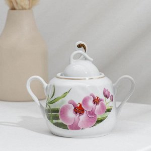 Сервиз чайный «Бамбуковая орхидея», 14 предметов: чайник 1 л, сахарница 400 мл, 6 чашек 220 мл, 6 блюдец d=14 см