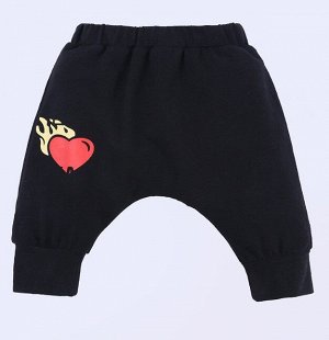Костюм для мальчика, боди и штаны, надпись "Heart Breaker", цвет черный