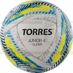 Мяч футбольный Torres Junior 4 Super HS №4 ПУ ручн сш 4 слоя 16 пан бел-жёлт-голуб