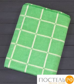 Зеленое Комбинированная Клетка 5772В 205х140 75% х/б +25% ПАН Байковое  Ермолино одеяло