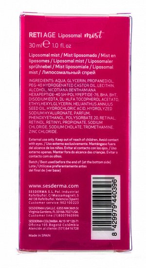 Сесдерма Антивозрастной мист Liposomal Mist Retiage, 30 мл (Sesderma, Retiage)