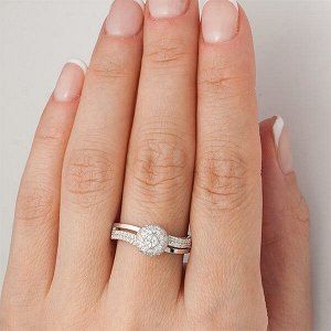 Серебряное кольцо с бесцветными фианитами 459