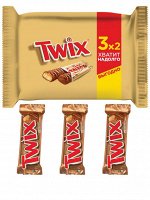 Twix шоколадный батончик, пачка 3шт по 55 г