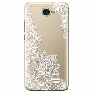 Белый узор. Чехол силиконовый прозрачный с рисунком на телефон iphone