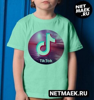 Детская футболка с надписью tik tok круг / модель детская / 3xs (7-8 лет) рост 122-128
