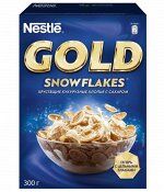 Готовый завтрак Nestle Gold Snow Flakes, кукурузные хлопья хрустящие,300 г