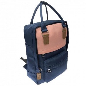 Рюкзак кэжуал Melange A4 из износостойкой ткани дымчато-синего цвета.