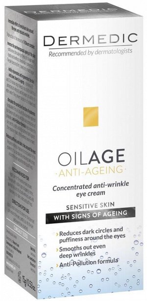 Дермедик Концентрированный крем против морщин для кожи вокруг глаз Concentrated anti-wrinkle Eye Cream, 15 гр (Dermedic, Oilage)