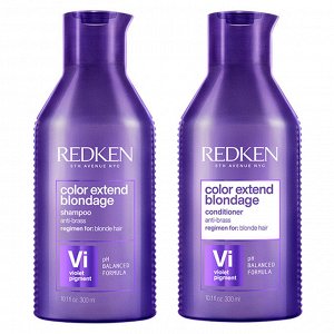 Редкен Набор: Шампунь с ультрафиолетовым пигментом для оттенков блонд, 300 мл + Кондиционер с ультрафиолетовым пигментом для оттенков блонд, 300 мл (Redken, Уход за волосами)