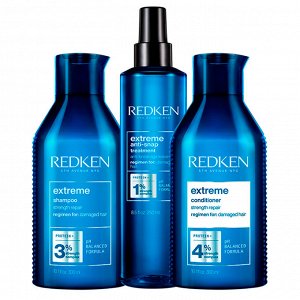 Редкен Набор: Восстанавливающий шампунь для ослабленных и поврежденных волос, 300 мл + Восстанавливающий кондиционер для ослабленных и поврежденных волос, 300 мл + Несмываемый уход Anti-snap, 250 мл (