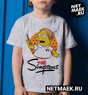Детская футболка для девочки симпсоны мартин принс, цвет серый меланж