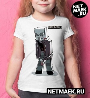 Детская футболка для девочки minecraft man, цвет белый