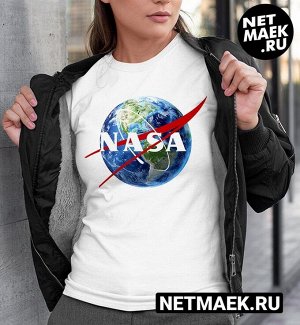 Женская футболка nasa планета, цвет белый
