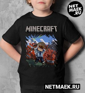 Детская футболка для девочки minecraft tnt, цвет черный