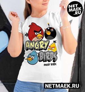 Женская футболка angry birds, цвет белый