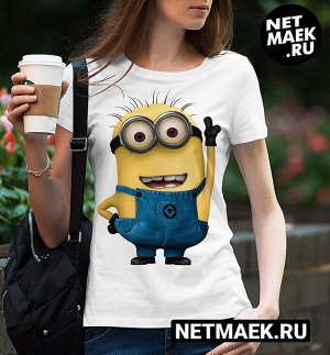 Женская футболка boy minions, цвет белый