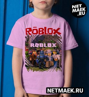 Детская футболка с принтом для девочки roblox, цвет розовый