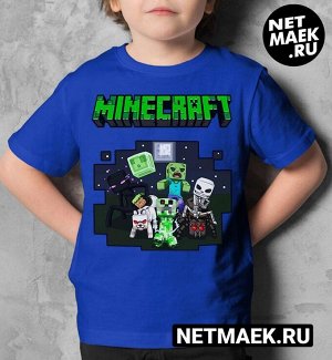 Детская футболка для девочки с героями minecraft new, цвет синий