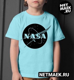 Детская футболка для девочки nasa black, цвет голубой
