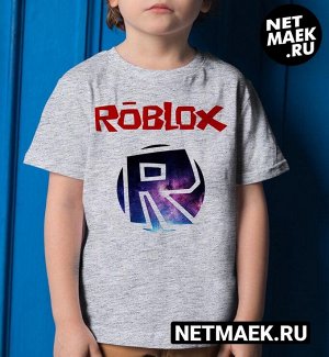 Детская футболка для девочки роблокс r, цвет серый меланж