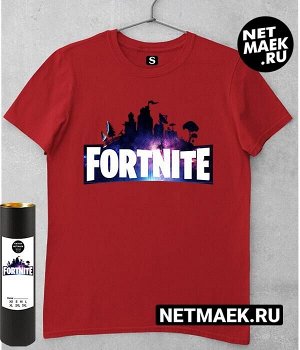 Футболка с надписью fortnite new, цвет красный