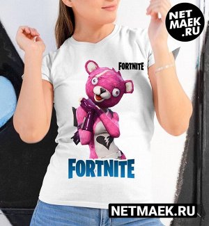 Женская футболка fortnite cuddle team leader, цвет белый