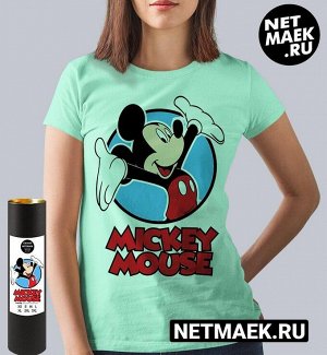 Женская футболка mickey mouse, цвет ментол