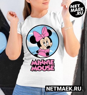 Женская футболка с логотипом minnie mouse, цвет белый