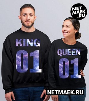 Парные толстовки свитшоты queen01 — king01 (комплект 2 шт.) black, цвет черный