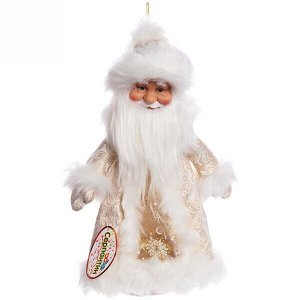 Дед Мороз 35 см (без музыки) с отделением под конфеты/подарок, золотая шуба
